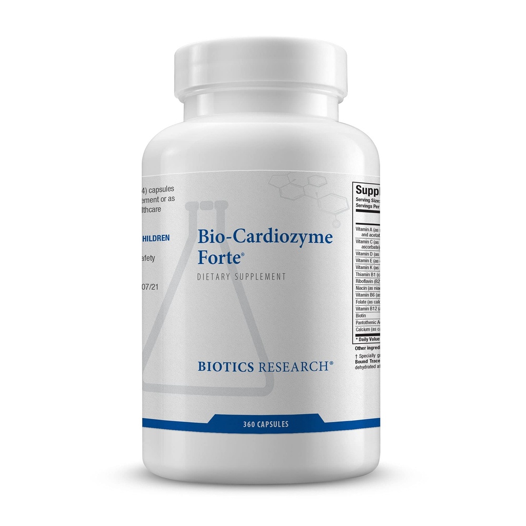 Biotics Research Bio Cardiozyme Forte Healthy Heart Multivitamin, Broad Spectrum Formulation Designed to Support Cardiovascular Health and Function, Powerful antioxidant Support 360 Capsules