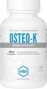 NBI Osteo-K Bone Support | Vitamin D & K Complex med Calcium Citrate Supplement | 45mg Vitamin K2 (MK4) för stark benhälsa och funktion | 180ct Veggie Capsules