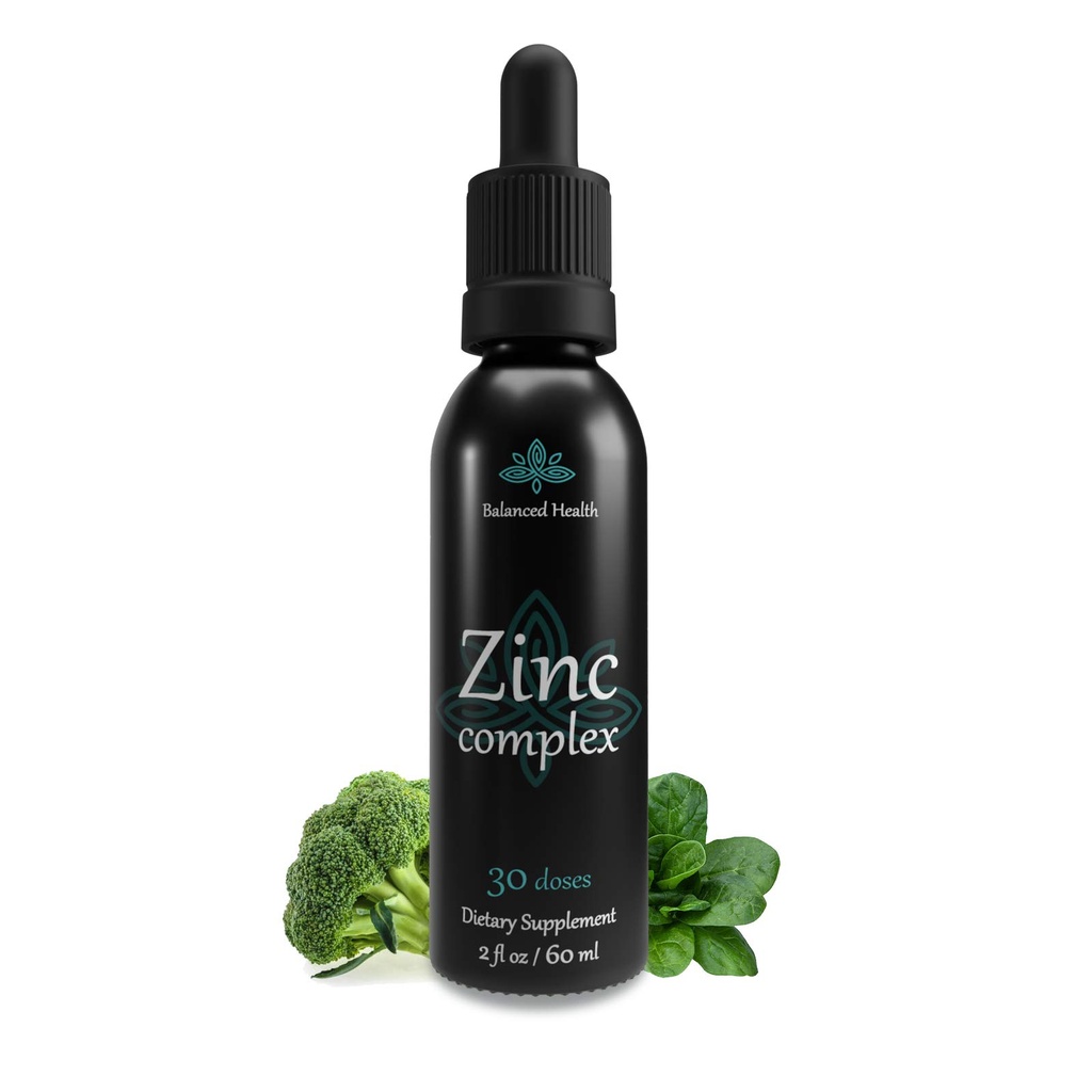 Zinc Complex - 30 Servings, 2oz, Peppermint Flavor, Vegan Liquid Ionic Zinc Sulfate Drops Plus Trace Minerals for Daily Immune System Support