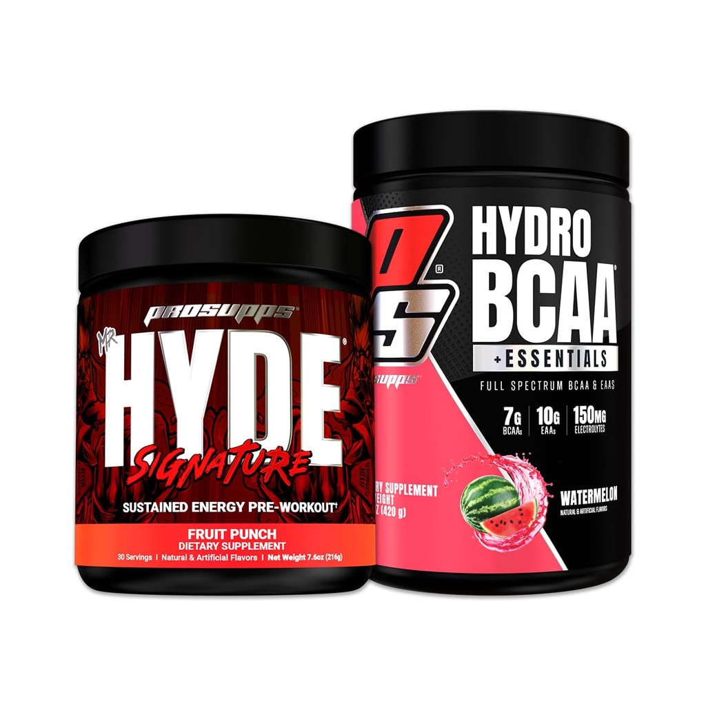 ProSupps Mr. Hyde Signature Series Fruit Punch and HydroBCAA+Essentials Watermelon Bundle