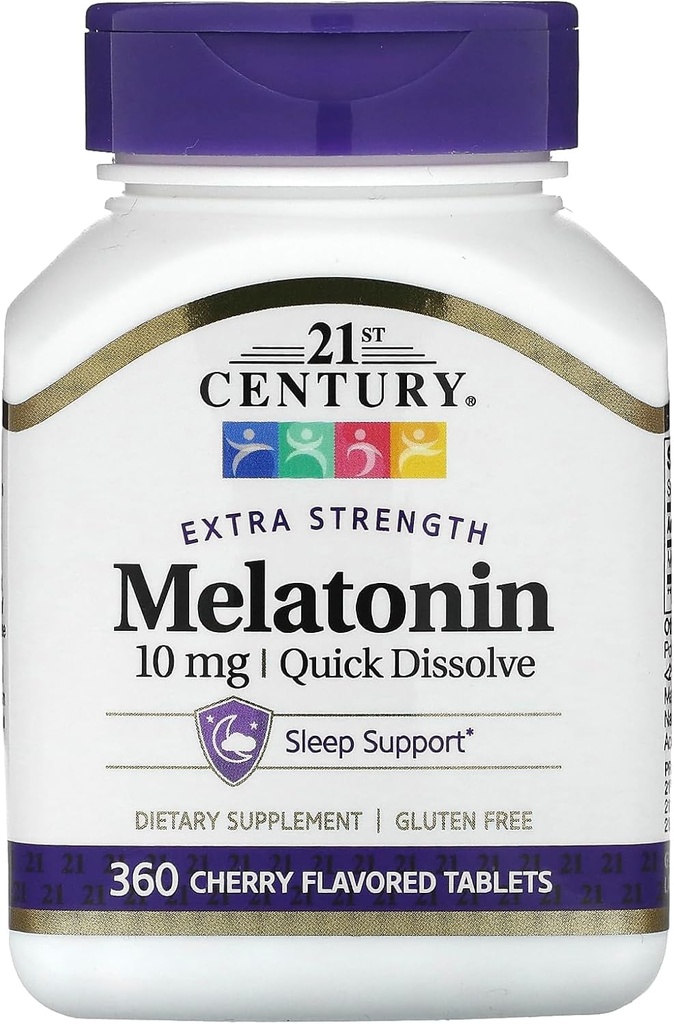 21st Century Extra Strength Melatonin, Quick Dissolve, Cherry, 10 mq, 360 Tablet