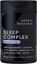 Sports Research® Sleep Complex-Melatonin-Free веганские капсулы - с корнем Валериана, ГАМК, L-теанином, магнием и 5-HTP - 30 сервировок