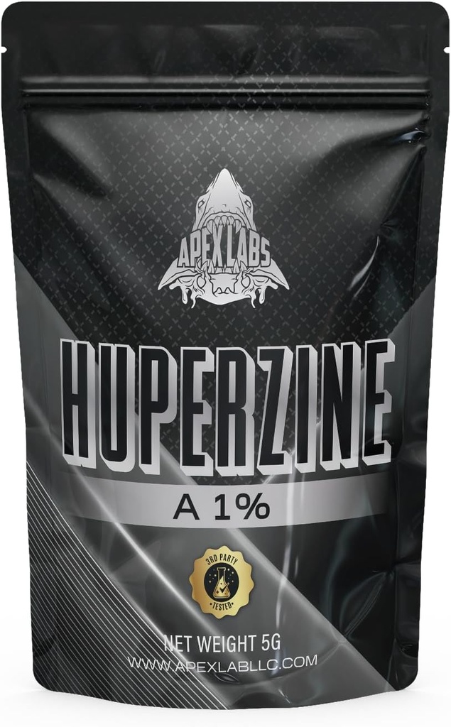 Huperzine-A 1% Pulverergänzungen (Ready for Use) | Huperzia Serrata Extract | Nootropic Agent | Non-GMO, Gluten Free | Made in USA - Third Party Tested (5 Gramm)