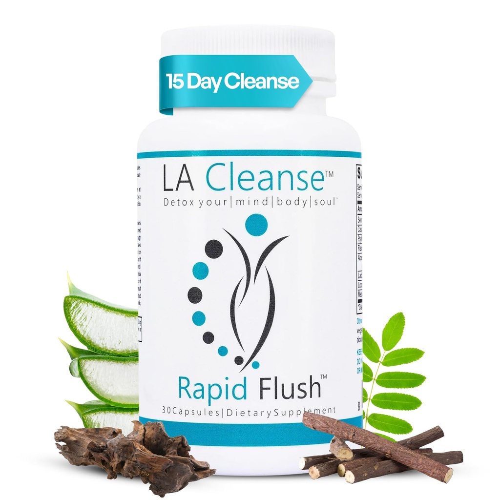 15 Day Cleanse and Detox - Rapid Flush 15 Day Gut Cleanse for Detox, Colon Cleanse, Gut Support - Enhance Digestion with Cascara Sagrada, Senna Leaf, Psyllium Husk - Capsules 30 Count