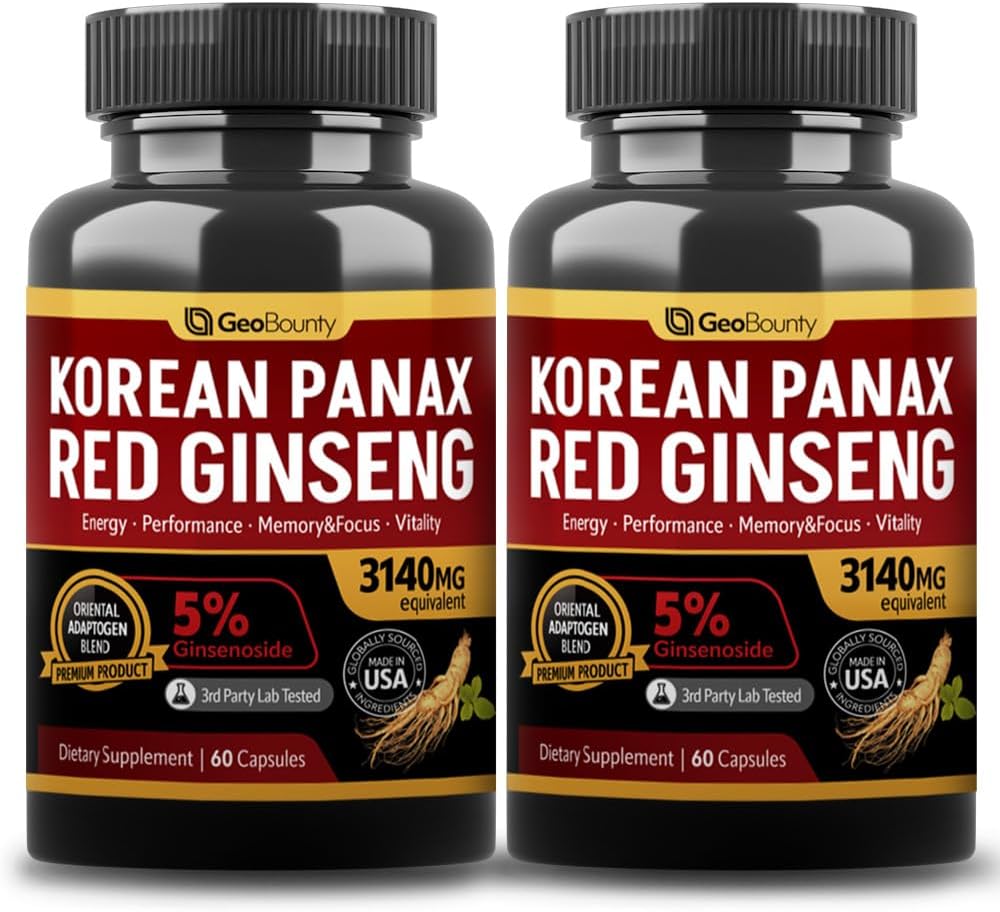 韩国红色Panax Ginseng Capsule 2 Pack, Panax Ginseng 补充品, 2 价值 Pack 3140mg (Ginsenoside 5%)
