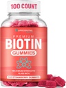 Biotin Gummys for hair growth – Max 强力 Biotin 10000mcg 防止瘦小和亏损 – 女性和孩子可吃的Biotin – 100 维根伯爵 头发 Gummys for Hair Skins and Nails
