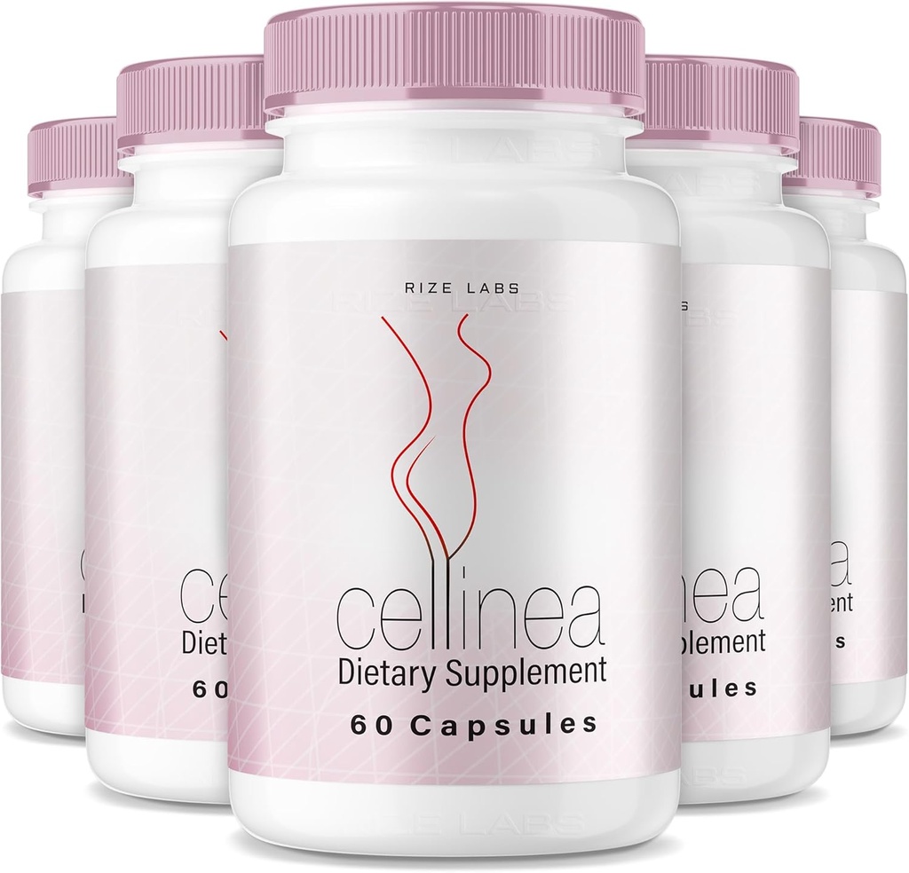 rize labs (5 Pack) Cellinea - Cellinea Pills, Cellinea Capsules for Healthy-Looking Skin, Cellinea to Boost Skin Hydration, Cellinea All-Natural Dietary Supplement,Cellinea Reviews (300 Capsules)
