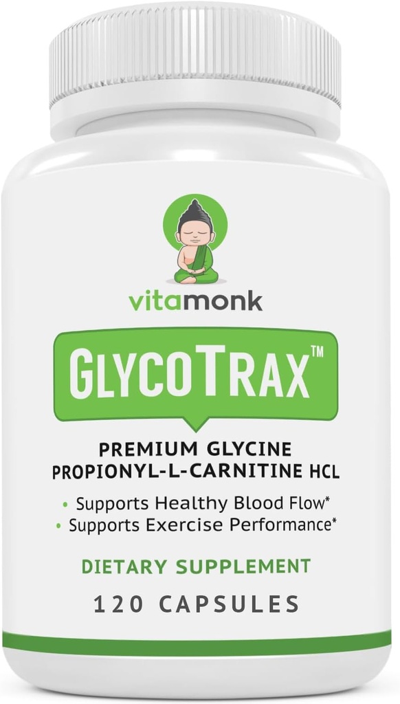 VitaMonk GlycoTraxTM GPLC Extra Large Bottle - 120 Kapseln von High-Absorption Glycin Propionyl-L-Carnitin ohne künstliche Füllstoffe - Glycin Propionyl L Carnitin Supplement