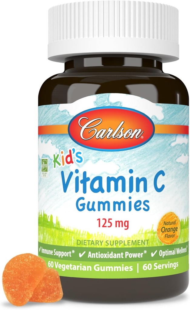 CARLSON LABS Kids vitamīns C Gumies, 60 CT
