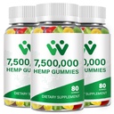 3 Packs Organic Hemp Gummies 7,500,000 High Strength - High Potency Hemp Oil Infused Gummiеs - Natural Hemp Candy Supplements - 240 Gummiеs