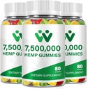 3 Packs Organic Hemp Gummies 7,500,000 High Strength - High Potency Hemp Oil Infused Gummiеs - Natural Hemp Candy supplements - 240 Gummiеs