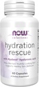 Now Foods Solutions, Hydration Rescue con ácido hialurónico Hyabest®, axuda a manter a pel de aspecto xuvenil*, soporta humidade da pel sa, 60 cápsulas de Veg