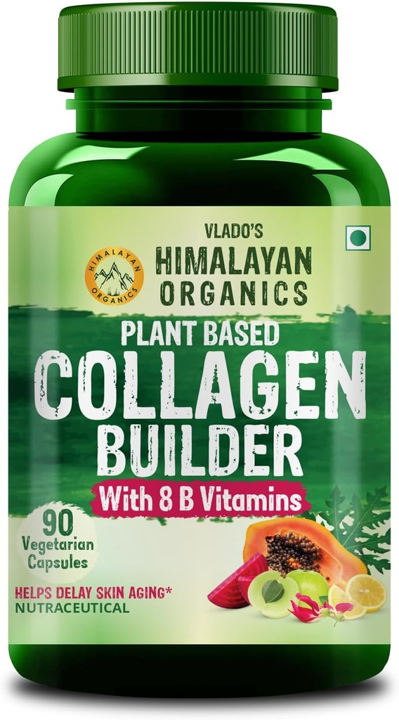 Himalayan Organics Organic Colagen Builder pentru par si piele cu Biotina si vitamina C 90 Veg Capsule