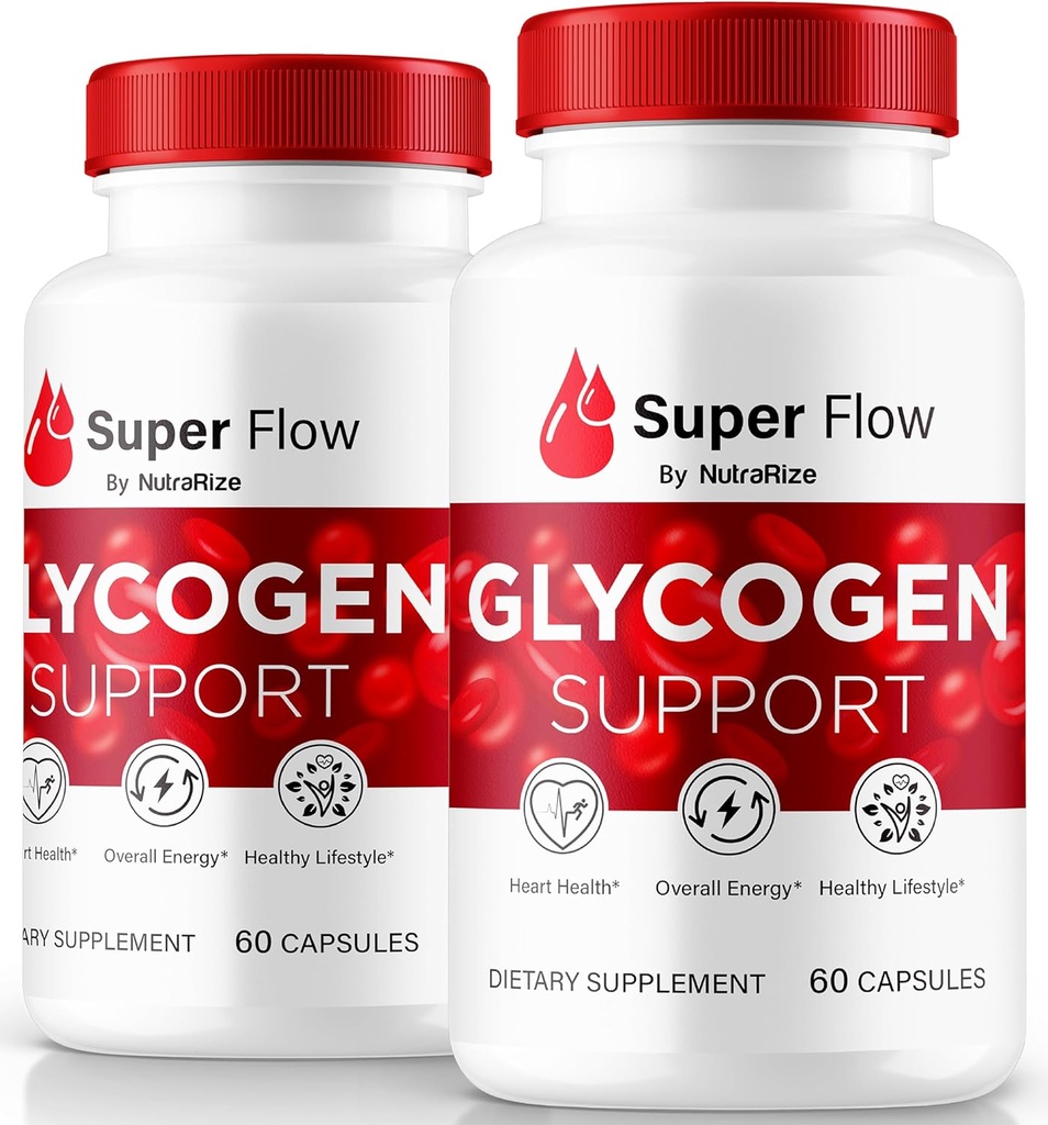 (2 Pack) Super Flow Glycogen, SuperFlow Glycogen Support Kapsler, Super Flow Glyco Optimizer, Officiel SuperFlow Glyco Optimizer Caps, Super Flow Detox Cleanse, Super Flow Glycol (120 Kapsler)