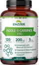 Zazzee High Absorption Indole- 3- Carbinol (I3C), 200 mg per kapsel, 120 Vegan Kapsler, 4 Måned Supply, 5 mg BioPerine for Enhanced Absorption, 100% Vegetar, All- Natural og Non- GMO