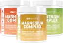 GoBiotix Magnesium Complex Powder Trio - 420mg, 60 Servering - Honey Citrus, Lemon Lime, Peach Tea
