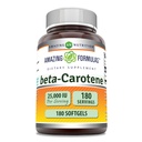 Amazing Formulas Beta-Carotene 25000 IU | Softgels Supplement | Non-GMO | Gluten-Free | Made in USA (1 Pack | 180 Count)