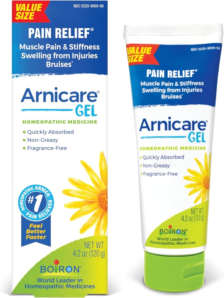 Boiron Arnicare Gel 联合疼痛、肌肉疼痛、肌肉疼痛和来自创伤或伤痛的疗养----无油脂和无油脂----4.2 oz