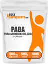 BulkSupplements.com PABA Powder - para Aminobenzoic Acid, PABA Supplement for Wellness - Vegan & Gluten Free, 500mg per Servering, 500g (1.1 lbs) (Pack av 1)