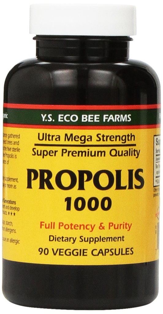 Propolis-Raw Nepārstrādāts 1000mg Y.S. Organic Bee Farms 90 Caps, iepakojumā 2