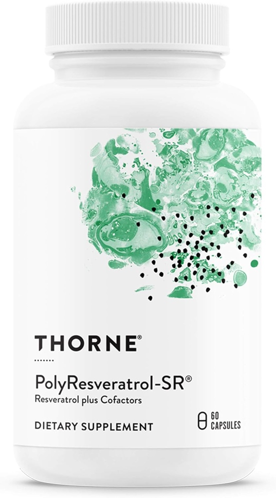 THORNE - PolyResveratrol-SR - Trans-Resveratrol Допълнение за здравословен стареене * - 60 капсули