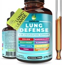 8 i 1 Lung Defense Herbal Extract, Blande (Mullein-Marshmallow-OSHA-Wild Cherry-Elderberry-Yerba Santa-Olive Leaf-ACV) Lung Cleanse, Respiratorisk og immunsystem støtte. Væske Supplement 2 OZ