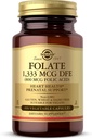 Solgar Folate 1.333 mcg Dietary Folate Equivalent (800 mcg Folic Acid), 100 kapsula begetal - Bihotzeko osasuna, nerbio sistema osasuntsua, Prenatal euskarria - Ez-GMO, Vegan, Gluten Free - 100 zerbitzari