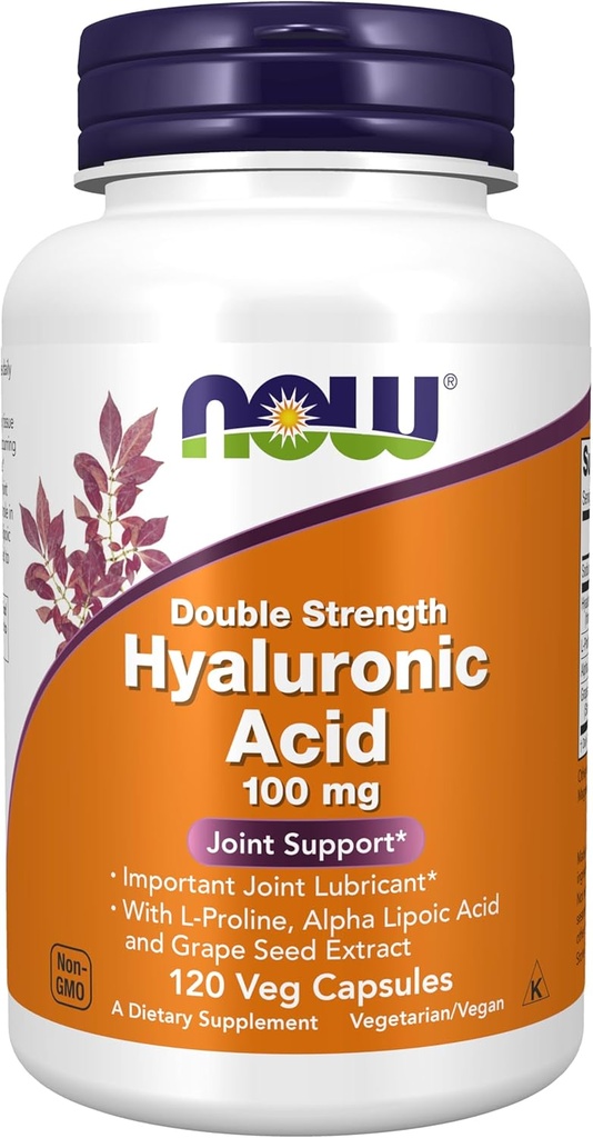 עכשיו תוספי מזון, Hyaluronic Acid 100 מ"ג, כוח כפול עם L-Proline, Alpha Lipoic Acid ו Grape Seed Extractd Extract, 120 ואג קפסולות