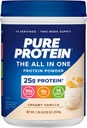 Pure Protein Alt-i-ett pulver, Vanilla - Whey & Collagen, høy fiber, vitaminer, ingen tilsatt sukker, ikke-GMO, Glutenfri, 1.25lb