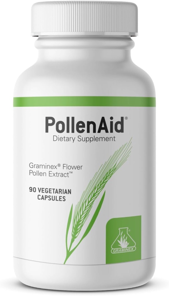 Graminex PollenAid Prostate Supplement: All Natural Prostate Support for Bladder Control & Urinary Tract Health, Rye Pollen Extract Made in USA, 90 Vegetariánske kapsule