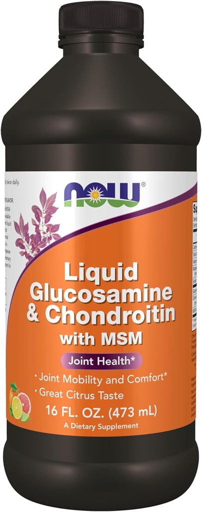 Suplementos Now, glucosamina & Chondroitin con MSM, líquido, saúde conxunta, mobilidade e confort*, 16-Ounce