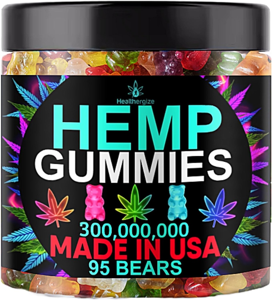 Hemp Gummies Sleep Relaxation Edibles-Natural Fruity Flavors Gummy Bears para Bedtime-Advanced Hemp Oil Infused-Made en Estados Unidos