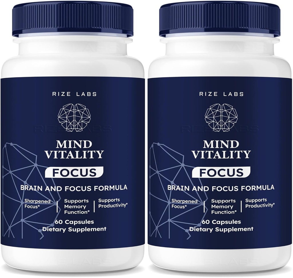 연구 실험실 Mind Vitality Focus Brain Supplement, 초점과 집중에 대한 공식 마음 활력 & 중후 피로를 피, 마음 활력 고급 공식 (120 캡슐) (팩 2)