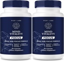 Rize labs Mind Vitality Focus Brain Supplement, Official Mind Vitality to Boost Focus and Concentration & Avoid Mid-Afternoon Fadigue, Mind Vitality Advanced Formula (120 Cápsulas) (Pacote de 2)