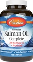 Carlson - Salmon Oil Complete, 700 mg Omega-3s + Astaxanthin, Cardiovascular Support, Brain Function " Joint Health, 120 soft gels