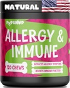 PupSnup - Alergia i immunologiczne probiotyki dla psów - Dog Alergy Chews, Alergie sezonowe, skóry i Coat Suplement 120 Soft Chew- Made in USA