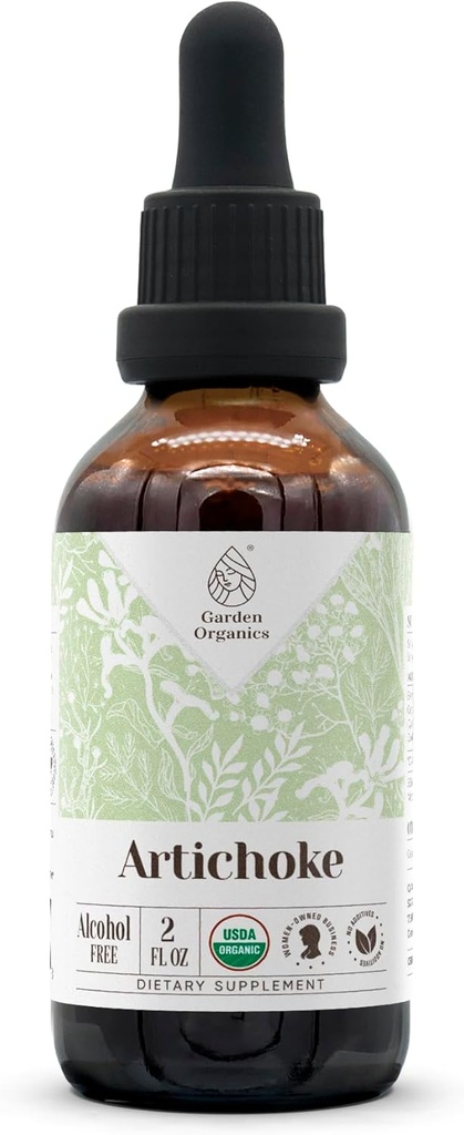 Alcachofra USDA Organic Alcohol-Free Extract (Suplemento dietético, Tintura de alta potência) Natural Certified Organic Alcachofra (Cynara Scolymus) Seca Folha 2 oz