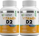 HAYAT Vitamins Vegan Natural Vitamin D 2400 IU, D2, Certified Halal (Pack of 2)