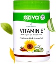 OZiva Plant На основі 100% натурального вітаміну E + Aloe Vera + Арганова олія для світіння шкіри та міцного волосся, 30 Вег Capsules, Non GMO