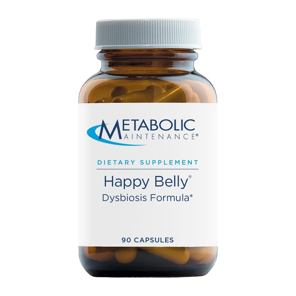Metabolic Maintenance Happy Belly - Gut Health Supplement with Caprylic Acid & Botanical Extracts - Digestive Comfort & Microbiome Balance Support - Hypoallergenic - 45 Servings - 90 Capsules