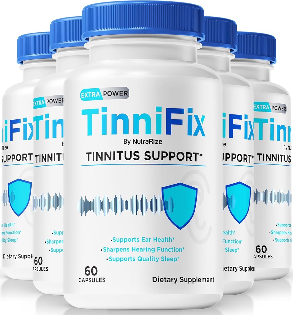 5 Pack) Tinnifix Capsules - Advanced Hearing Support Formula, Tinnifix Pills para manter unha audición saudable, All Natural Tinnifix for Complete Ear Health, revisión oficial de Tinni Fix (300 cápsulas)