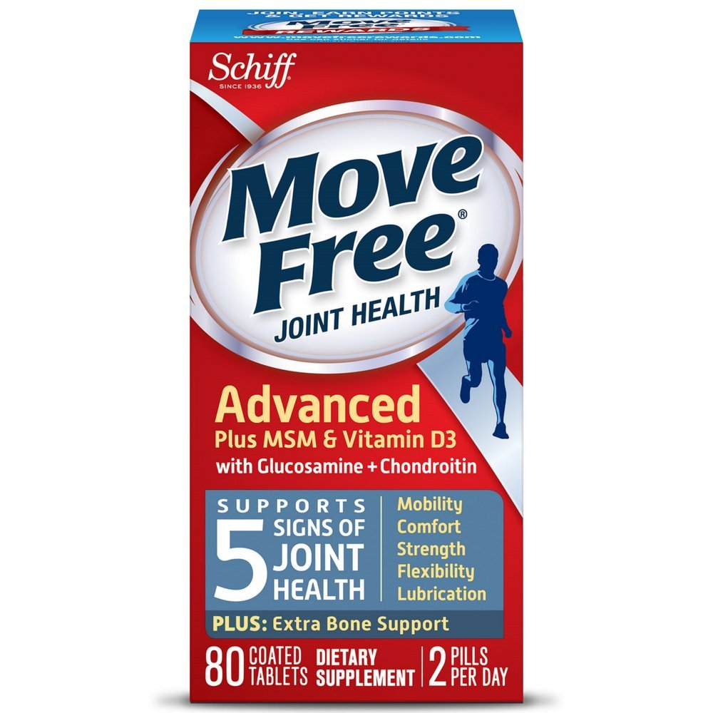 Move Free Advanced Plus MSM and Vitamin D3, 80 tablets - Joint Health Supplement with Glucosamine and Chondroitin (Pack of 3)