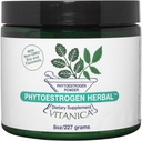 Vitanica Phytoestrogen Herbal Non-GMO PMS, Menopause Relief Supplement for Women, Hormone Balance, Night Sweats & Hot Flash Relief, Soy Isoflavones, Vegan, Powder 8 Oz (Phytoestrogen Herbal Pro Logo)