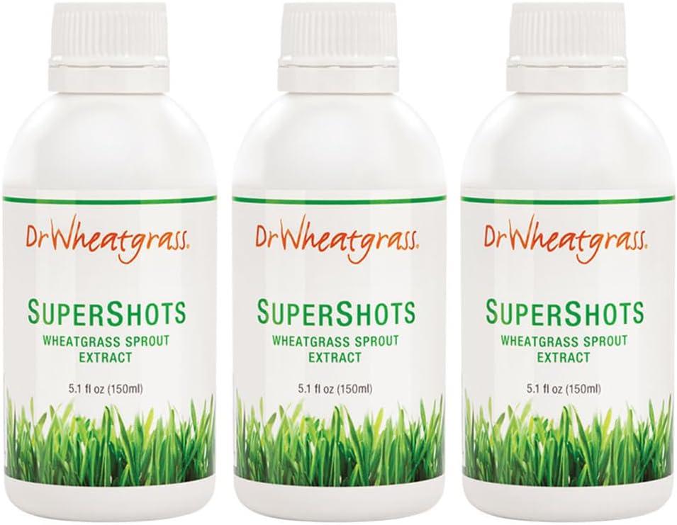 Dr Wheatgrass (pakk 3) Supershots (30 päeva pakkumine) - Nisuheina ekstrakt pudelis, tugevam kui värske Nisuheina mahl ja pulber