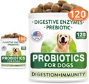 Probiotici del cane chews Bundle - Gas, diarrea, allergia, costipazione, upset stomach Relief, con enzimi digestivi + Prebiotici - Chewable Fiber Supplement - Migliorare la digestione, Immunity - 300 Soft Chews