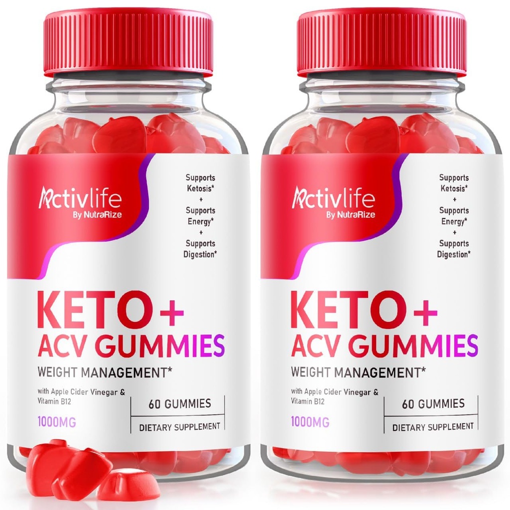 NutraRize (Pack of 2 ActivLife Keto + ACV Gummies for Advanced Weight Loss, Advanced Formula, Reviews (120 Gummies)