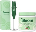Bloom Nutrition Superfood Greens Powder, Verdauungsenzyme mit Probiotika und Präbiotika, Gut Health, Bloating Relief, Coconut + Milk Frother High Powered Hand Mixer