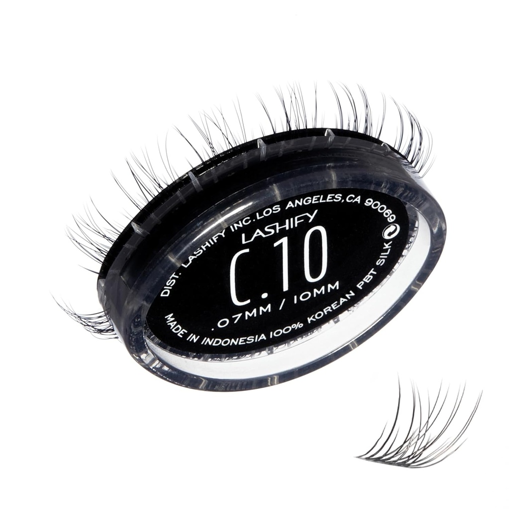 Lashify Curl 10mm Gossamer DIY Eyelash Extensions Refill, Black, Easy False Eyelashs for a Natural Look