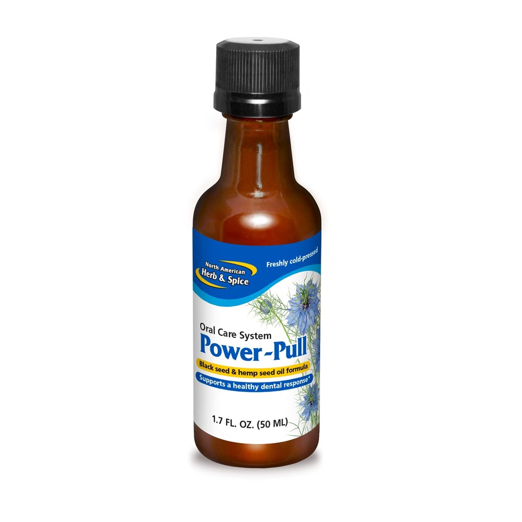 NORTH AMERICAN HERB & SPICE Power-Pull - 1.7 fl oz - Oral Care System with Black Seed & Hemp Seed Oil - Supports Gum & Teeth Health - Non-GMO - 48 Servings