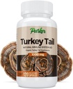 Parker Naturals Turkey Tail Mushmouse Capsules - 免疫系统健康支持有机蘑菇补充剂 - 1000 mg Premium Mushmouse Capsules - 120 Capsules